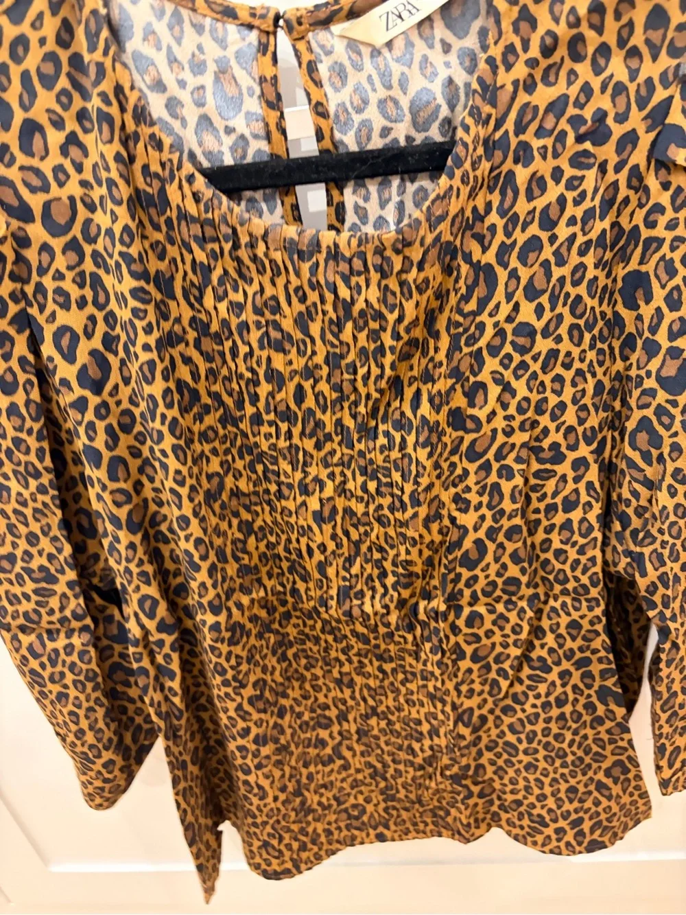 Zara Leopard Print Brown and Black Blouse - Picture 3 of 4